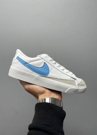 Кроссовки nike blazer low white blue logo