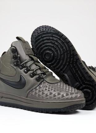 Зимові кросівки nike lunar force 1 duckboot 17 olive / чоловічі високі кросівки зимові nike lunar force 1 duckboot '17 хаки4 фото