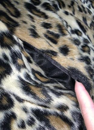 Шуба с анималистическим принтом эко шуба леопардовая 34-36 s2 фото