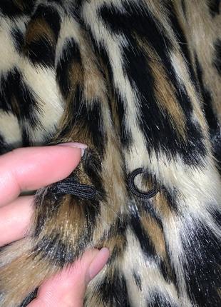 Шуба с анималистическим принтом эко шуба леопардовая 34-36 s6 фото