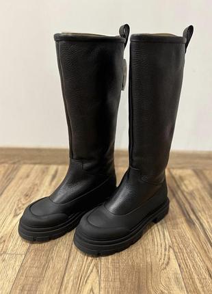 Сапоги zara кожа