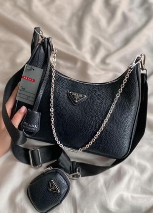 Сумка prada re-edition black leather