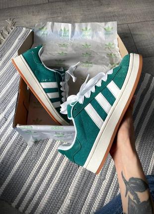 Adidas campus 00s dark green cloud white