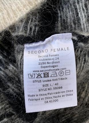 Вовняний мохеровий светр із високим коміром second female вільного крою оверсайз вовна мохер10 фото