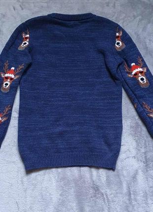 Шикарный новогоечный свитерик. свитер с оленями. детский свитер3 фото