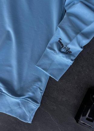 Мужская кофта / качественная кофта Tommy hilfiger в голубом цвете на каждый день4 фото