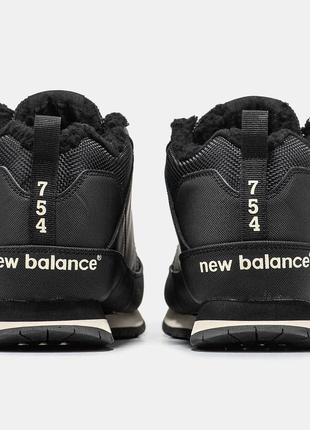 Зимние мужские ботинки new balance 754 black white (мех) 41-42-43-44-45-468 фото