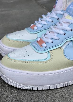 Зимние женские кроссовки nike air force 1 shadow white glacier blue ghost fur(мех) 36-37-38-39-402 фото