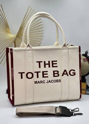 Сумка marc jacobs the large tote bag beige pink