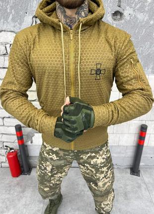 Тактическая флисовая кофта зуда койот