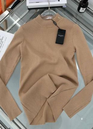 Гольф в стиле ysl мокко беж рубчик