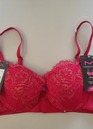 Maidenform бюстгальтер пушап женский красный золото  34а 75а