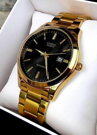 Золотий чоловічий наручний годинник casio/касіо