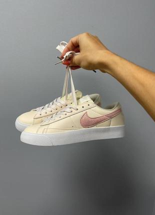 Кроссовки nike blazer low ‘77 vintage leather «glitter pink’4 фото