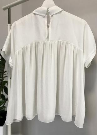 Белая  шифоновая блуза2 фото