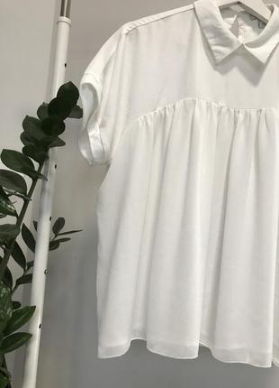 Белая  шифоновая блуза3 фото