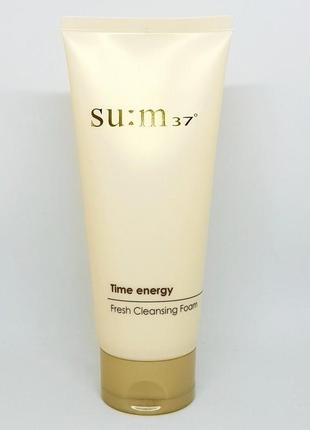 Люксова освіжаюча  пінка для вмивання su:m37 time energy fresh cleansing foam, 100 мл2 фото