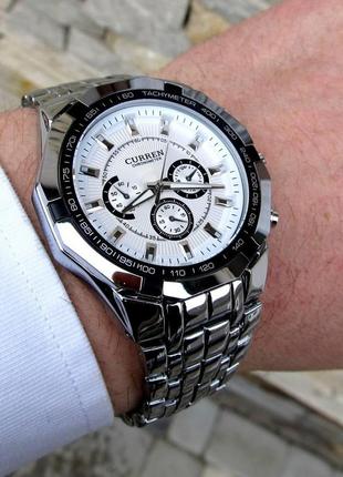 Серебляные мужские наручные часы curren / курен6 фото