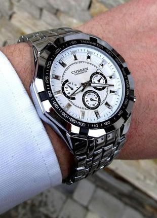 Серебляные мужские наручные часы curren / курен5 фото