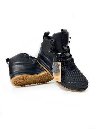 👟nike lunar force 1 duckboot (черные с коричневым)2 фото