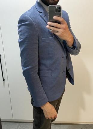 Мужской голубой синий кэжуал пиджак burton menswear london3 фото