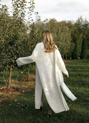 Теплый кардиган макси под пояс8 фото