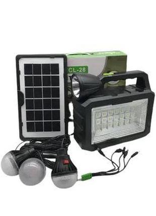 Ліхтар акумуляторний на сонячній батареї cclamp cl-28 портативний сонячна станція + power bank