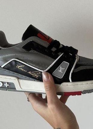 Louis vuitton trainer grey black white