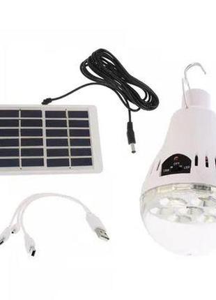 Аккумуляторная лампа solar light cl-6028 светильник с солнечной панелью фонарь