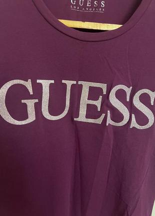 Футболка цвета марсала от guess- оригинал5 фото