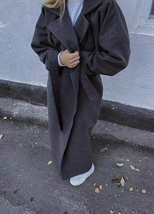 Пальто оверсайз серого цвета
