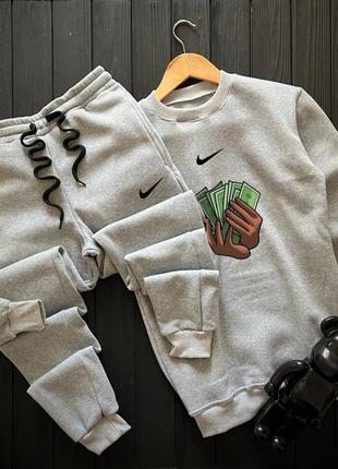 ❄️ зима. спортивний, утеплений костюм на флісі nike