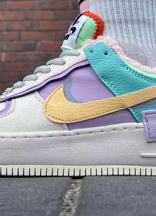 Зимние женские кроссовки nike air force 1 shadow pale ivory fur(мех) 36-37-38-39-406 фото