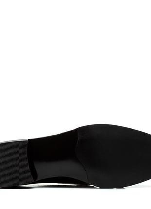 Туфли женские кожаные лаковые черные на удобном каблуке 1709т6 фото