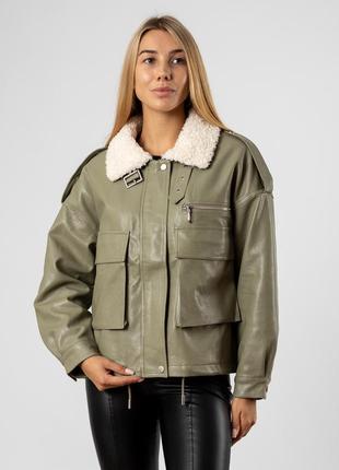 Курточка женская короткая демисезонная с мехом к707-а1 фото