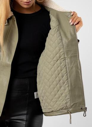 Курточка женская короткая демисезонная с мехом к707-а7 фото