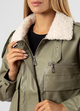 Курточка женская короткая демисезонная с мехом к707-а4 фото