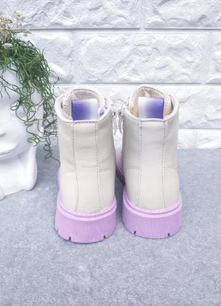 Зимові чобітки clibee молочного кольору4 фото
