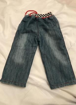 Штани утеплені подвійні на 2 - 3 роки, джинси на зав’язках тачки8 фото