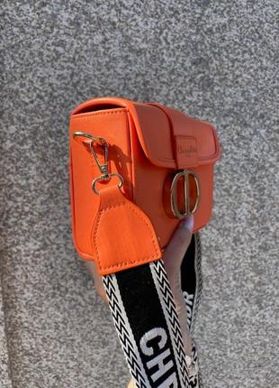 Женская сумка dior 30 montaigne orange диор оранжевая