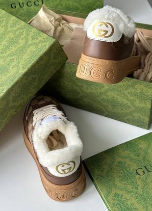 Женские зимние кроссовки кеды в стиле гуччи gucci5 фото