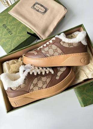 Женские зимние кроссовки кеды в стиле гуччи gucci2 фото