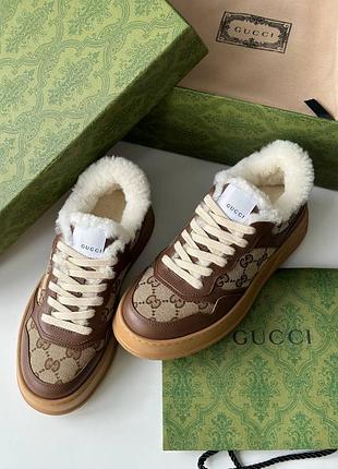 Женские зимние кроссовки кеды в стиле гуччи gucci8 фото