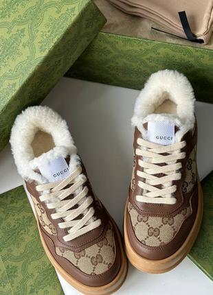 Женские зимние кроссовки кеды в стиле гуччи gucci7 фото
