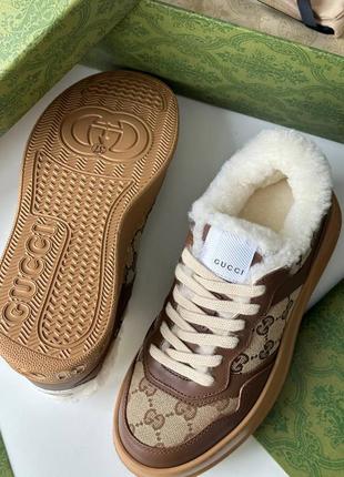 Женские зимние кроссовки кеды в стиле гуччи gucci6 фото