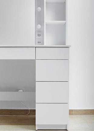 Косметический макияжный туалетный столик трюмо и визажное зеркало с подсветкой и...