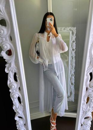 Распродажа 🏷 шифоновая оверсайз блуза с рукавами фонариками и длинной спиной1 фото