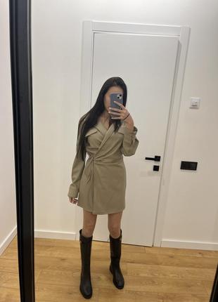 Кожаное платье zara