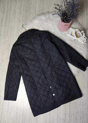 Удлиненная стеганная куртка пальто на синетпоне демисезон2 фото