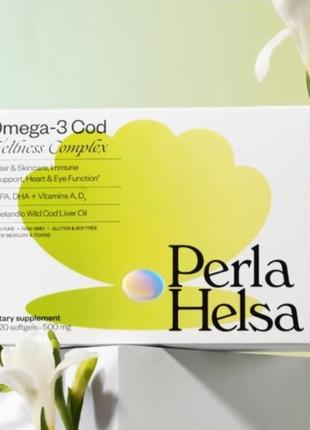 Омега-3 із тріскиз вітамінами a і d3 perla helsa. 120 шт × 500 мг.1 фото